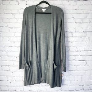 New Maison Jules Open Front Jersey Cardigan Sweater Steel Gray Size Small